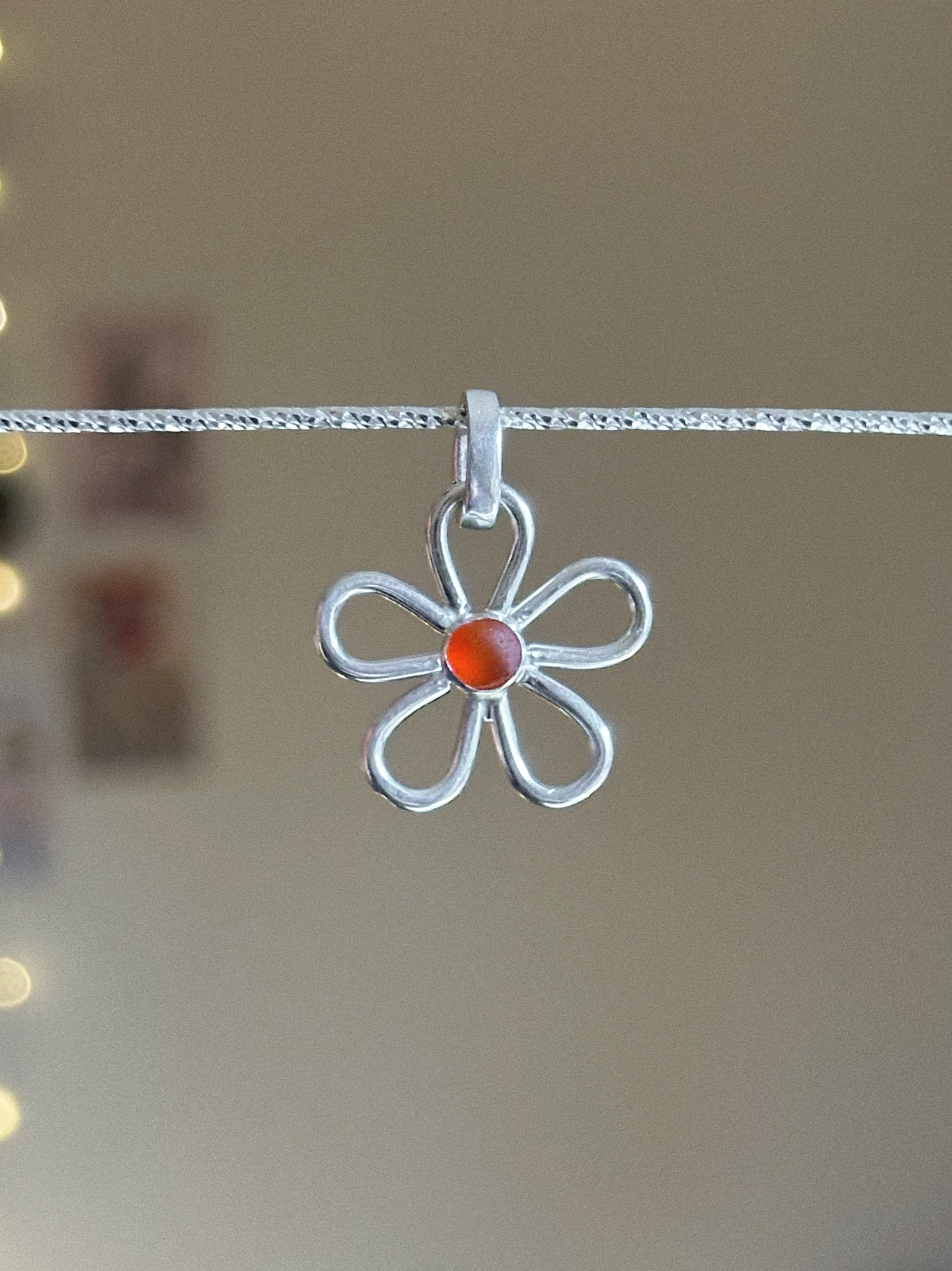 Sea glass flower charm