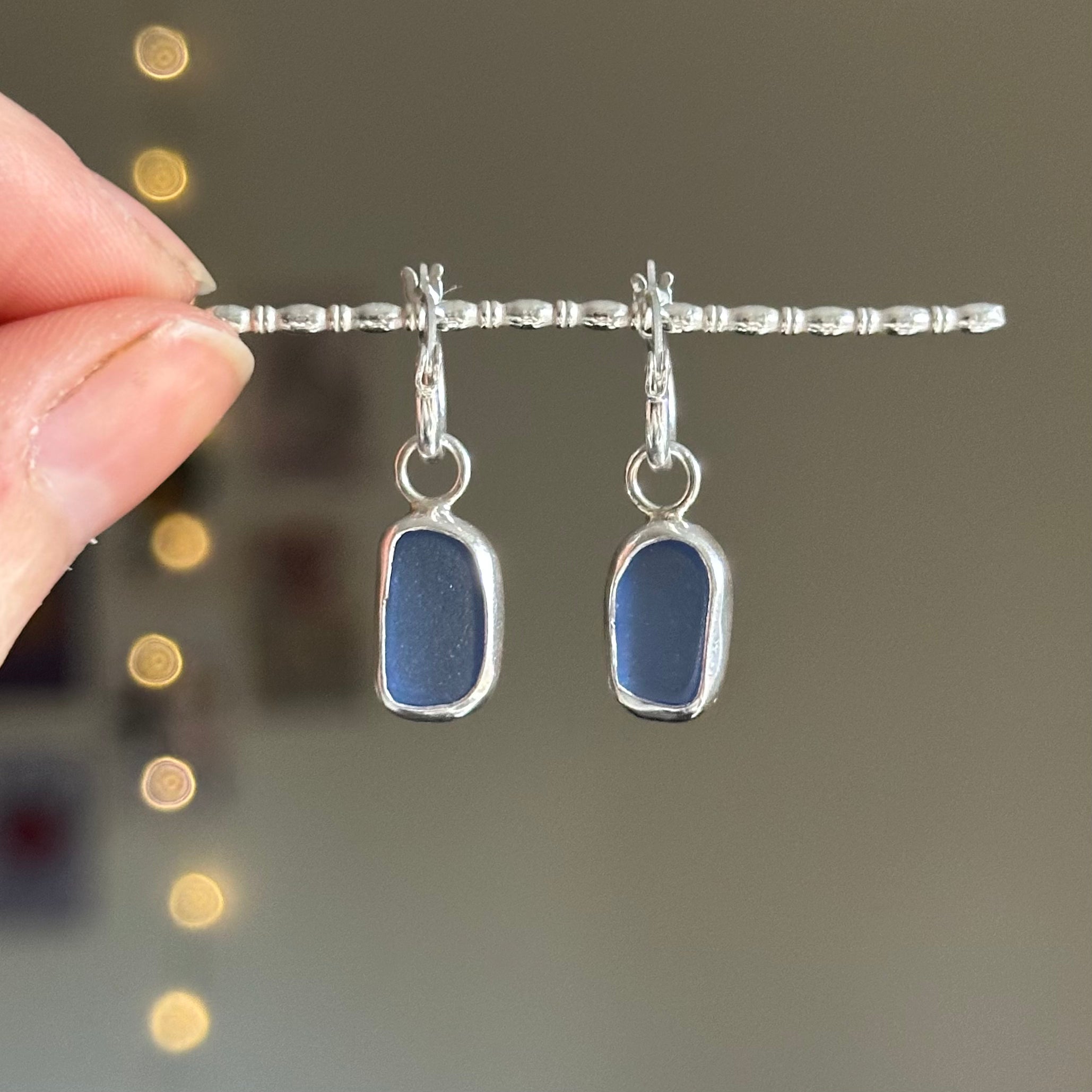 Sea glass charm earrings