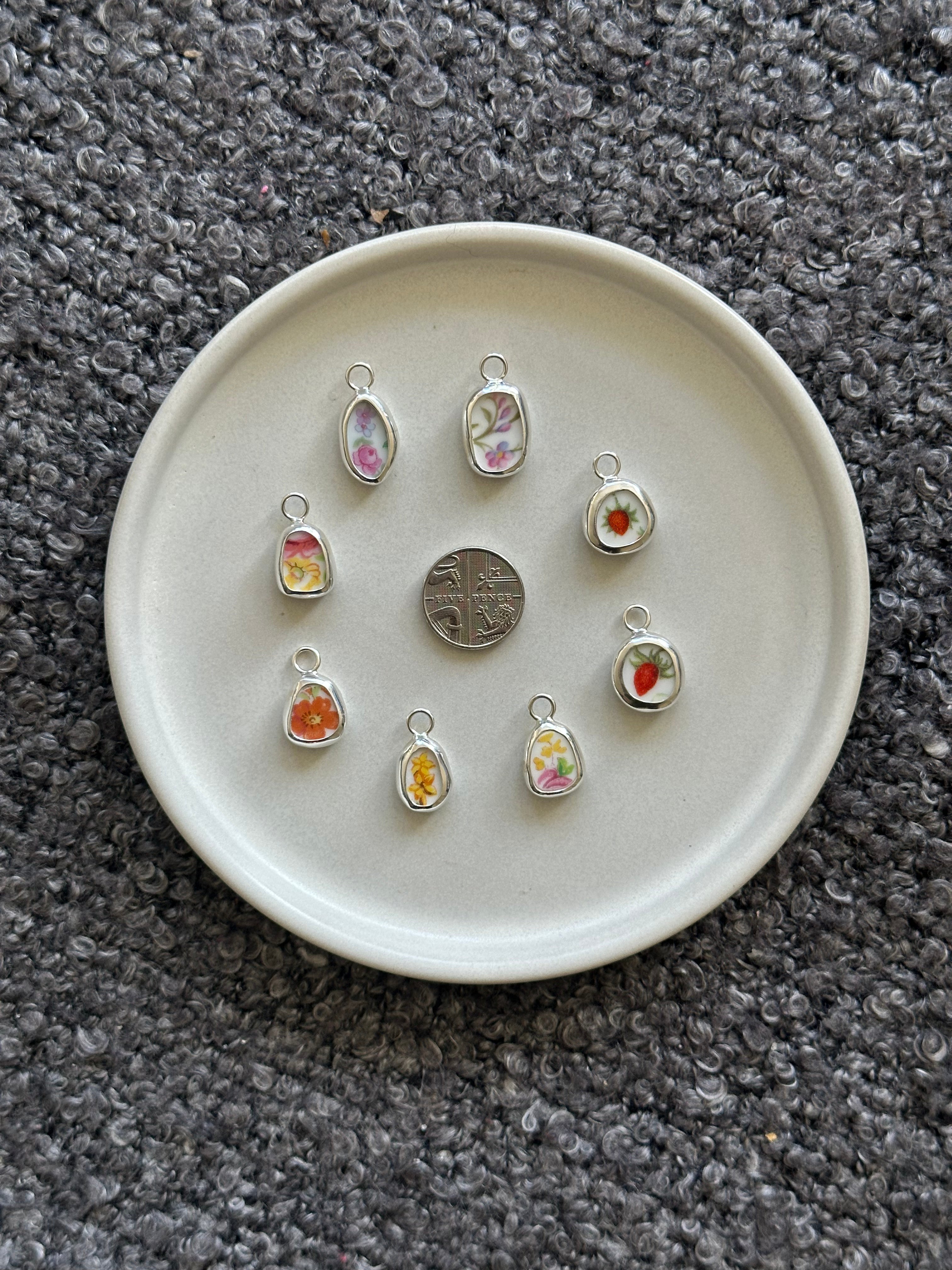 Vintage pottery charm