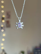 Amethyst bug pendant + necklace chain