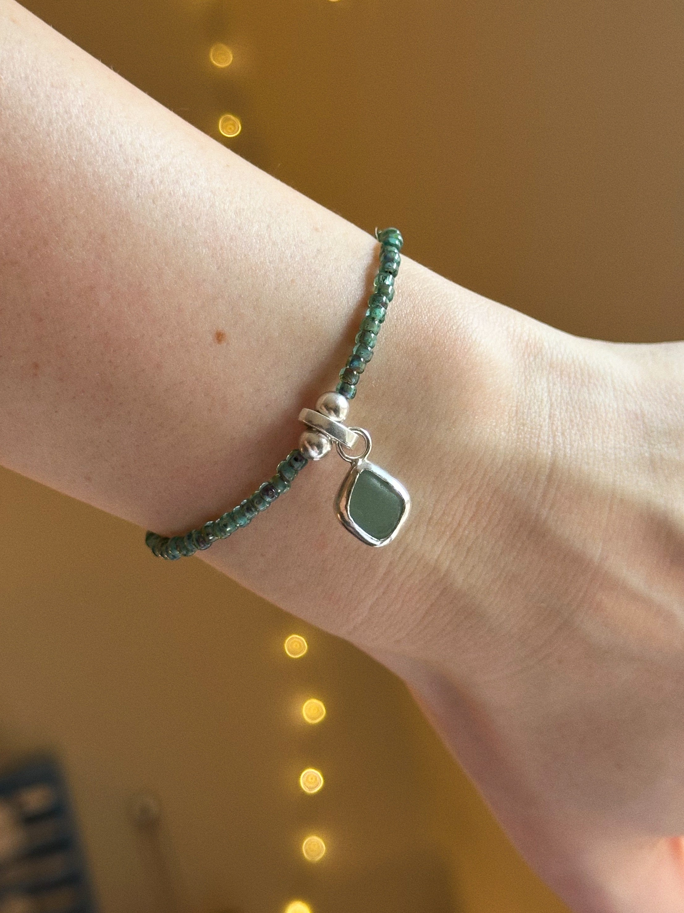 Monstera charm keeper bracelet