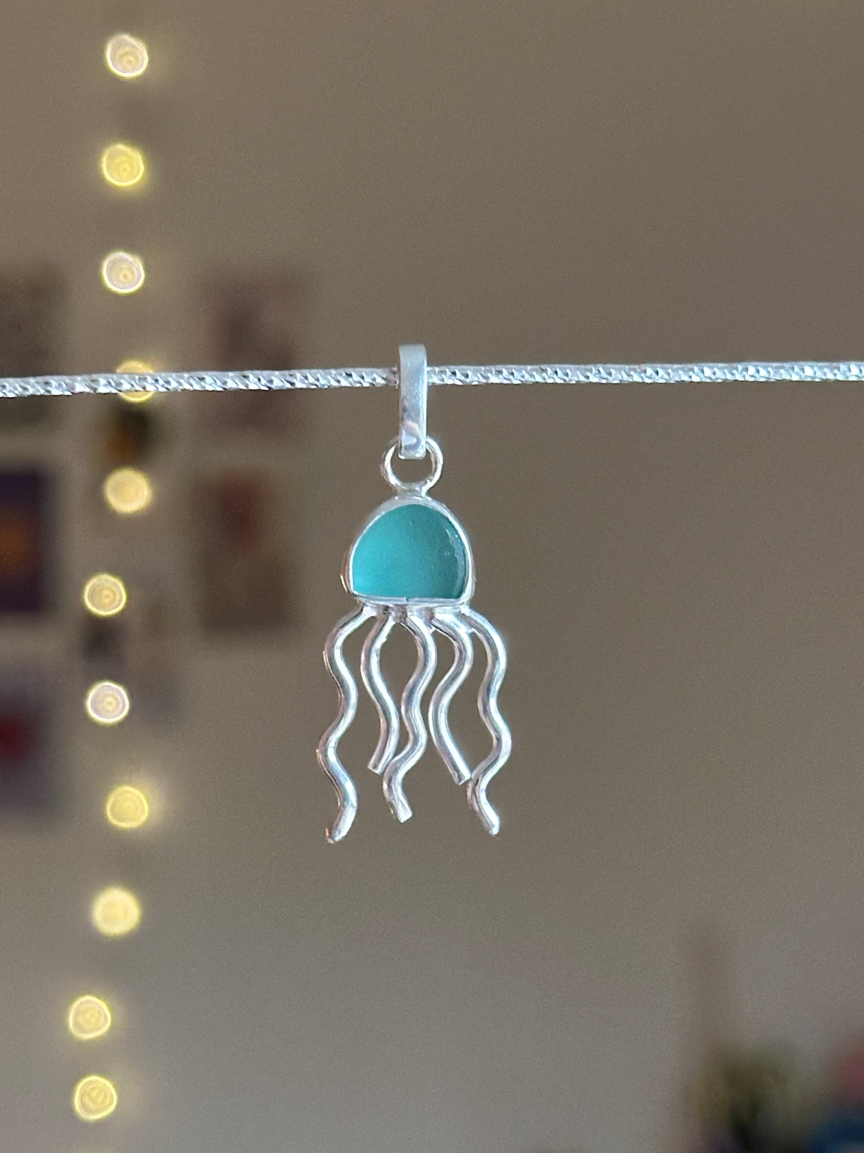 Sea glass jellyfish charm