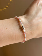 Tourmaline & pearl charm keeper bracelet