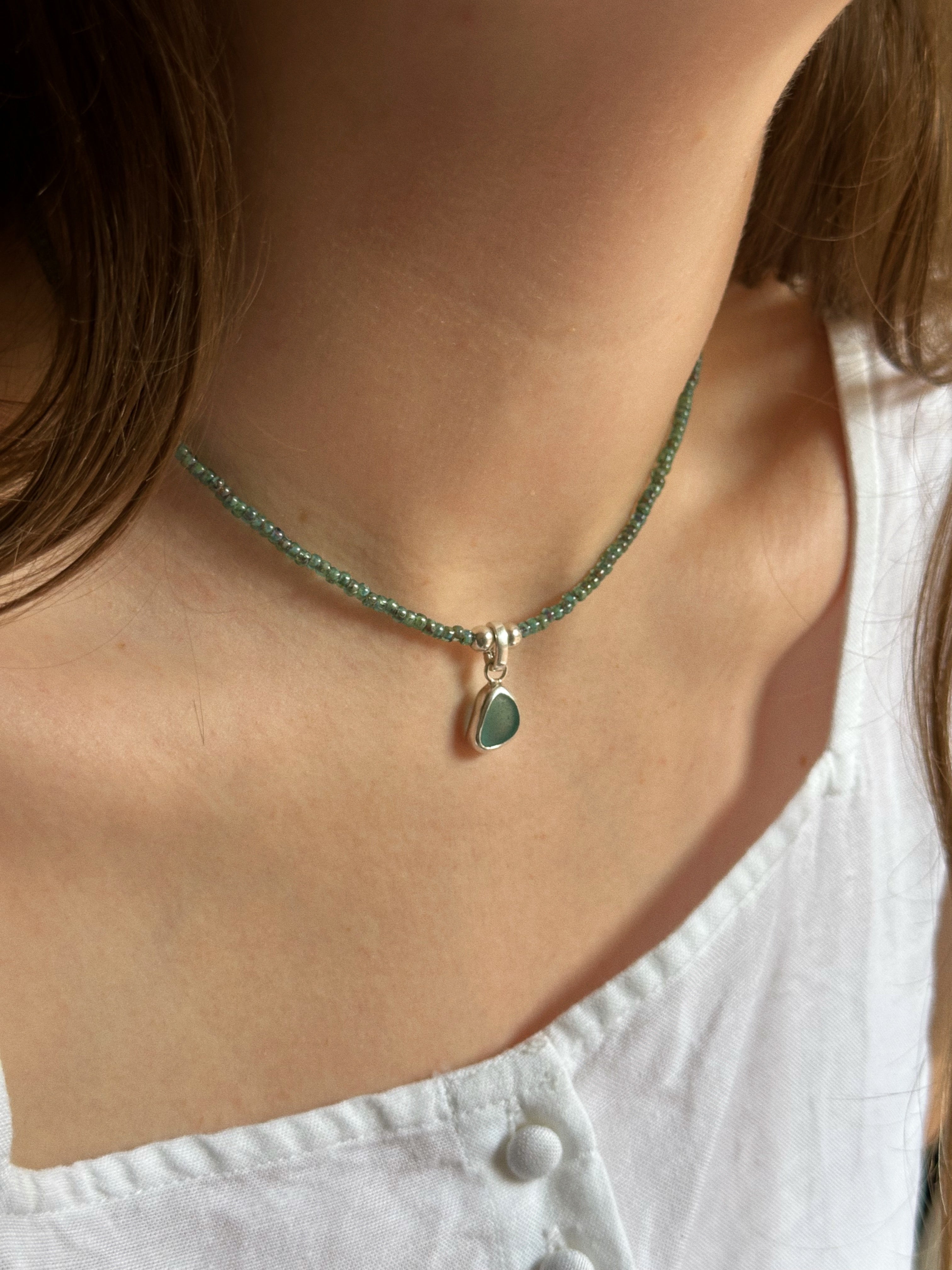 Monstera charm keeper necklace