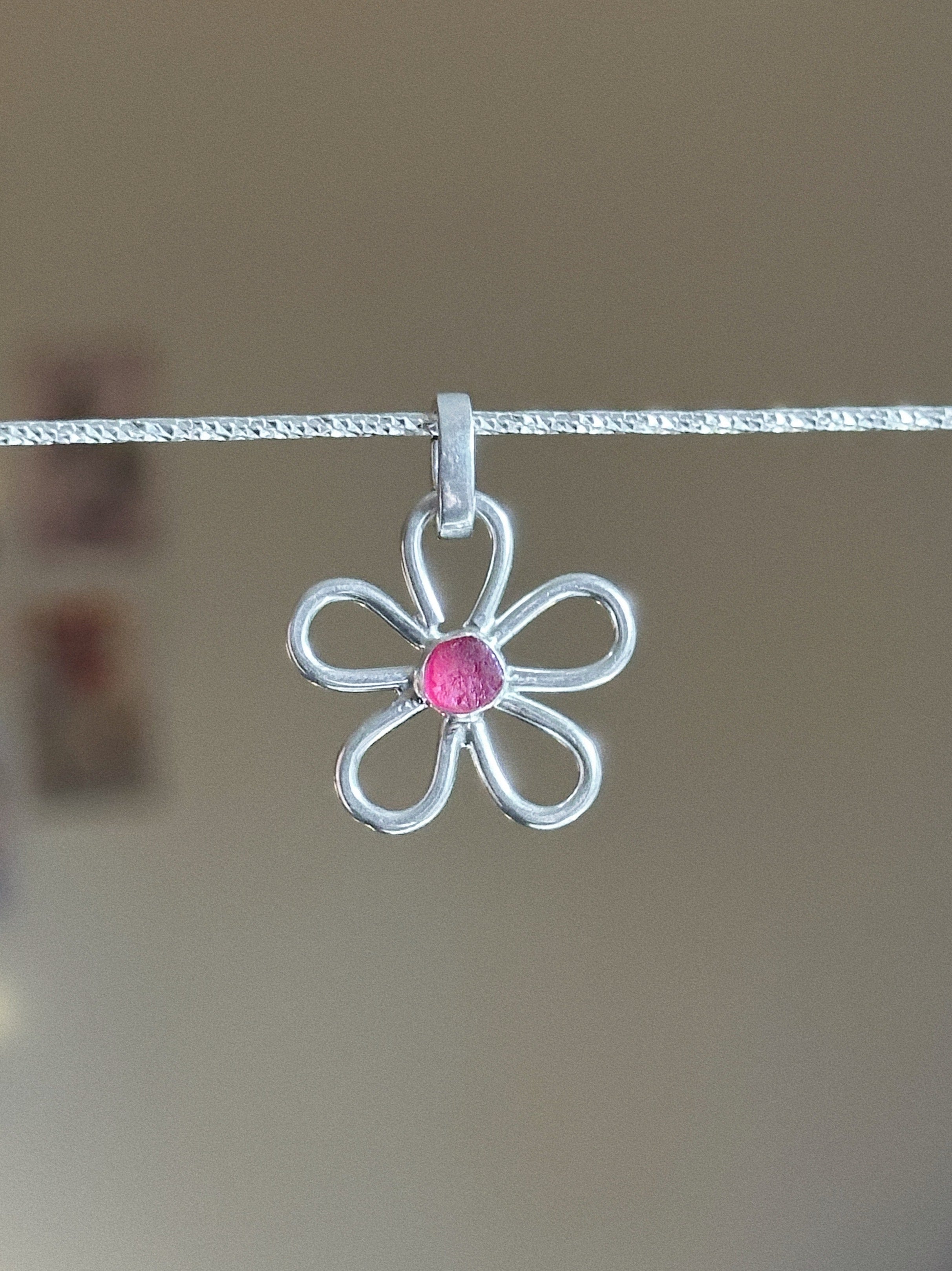 Sea glass flower charm