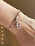Tourmaline & pearl charm keeper bracelet