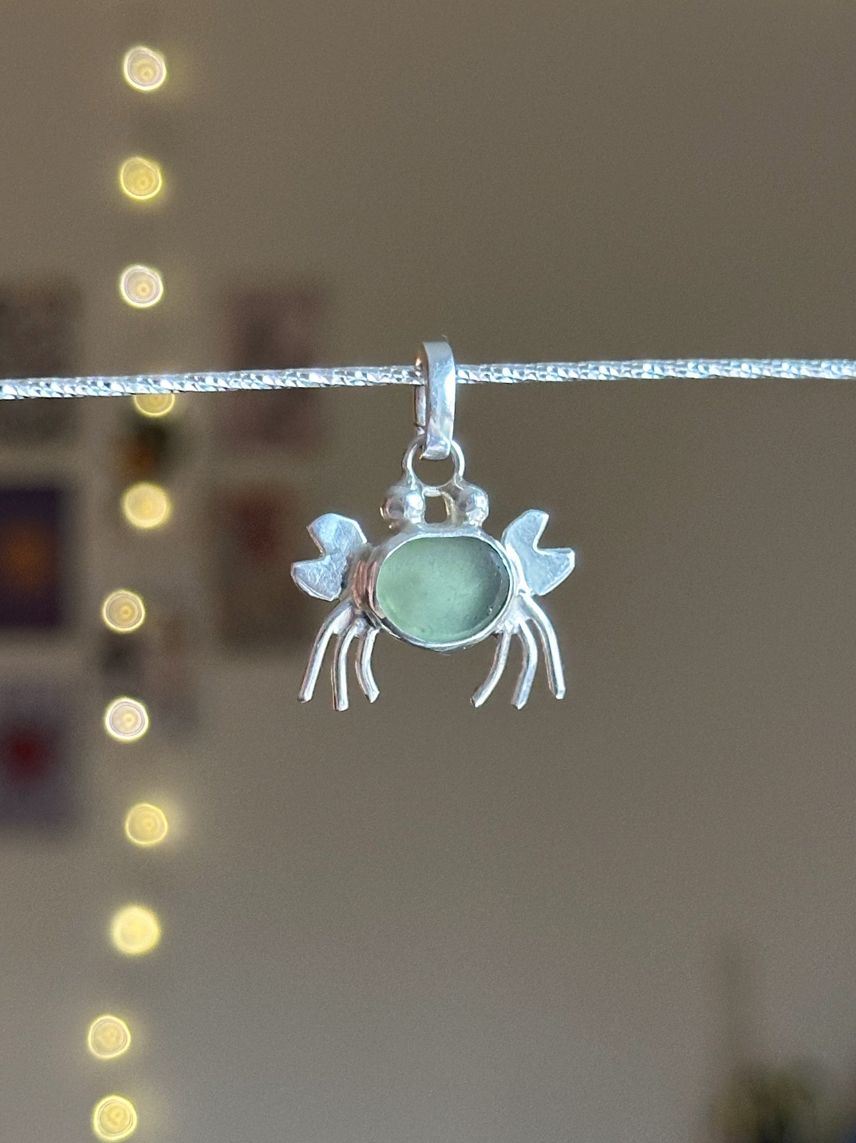 Sea glass crab charm