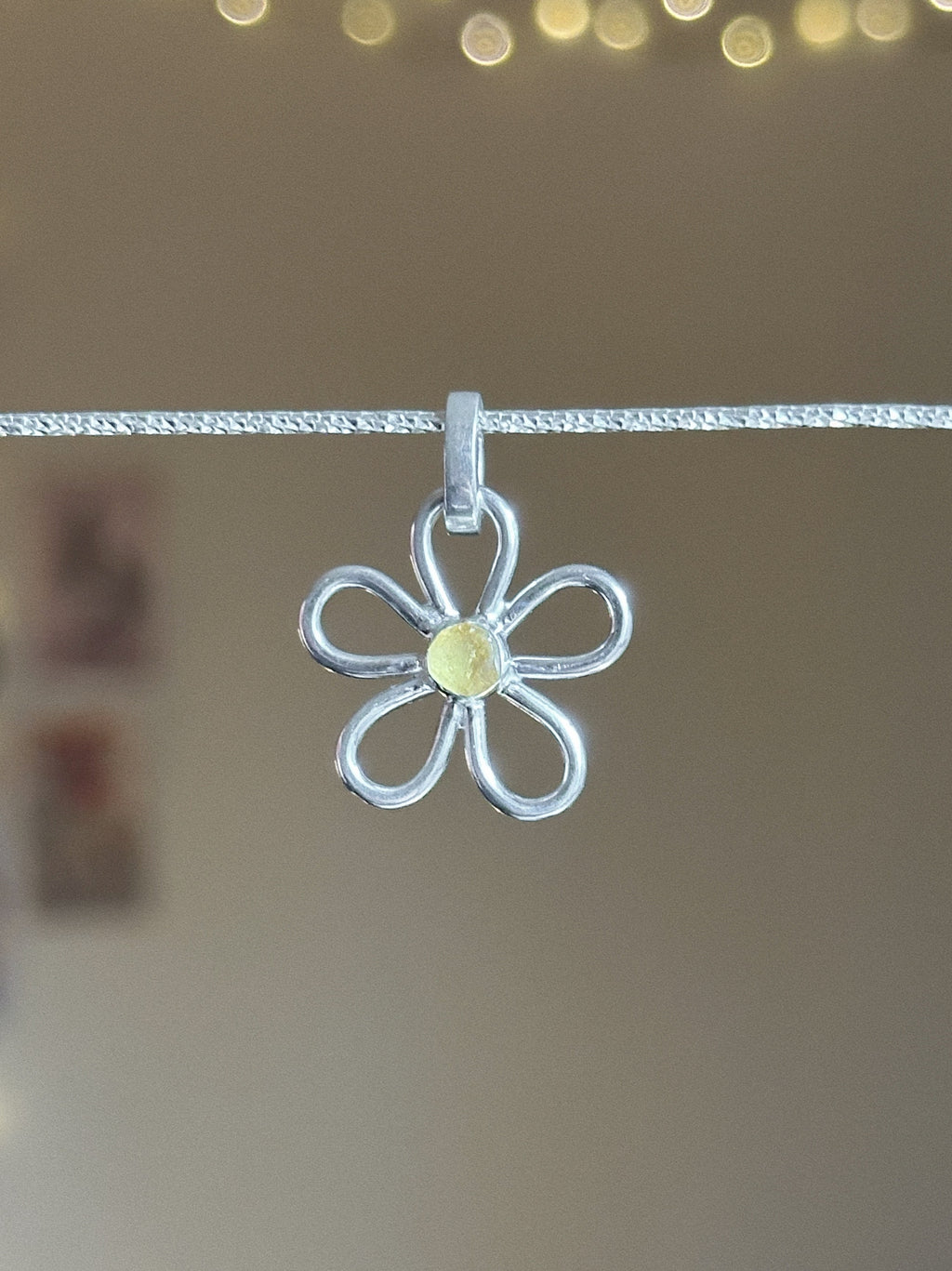 Sea glass flower charm
