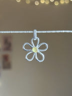 Sea glass flower charm
