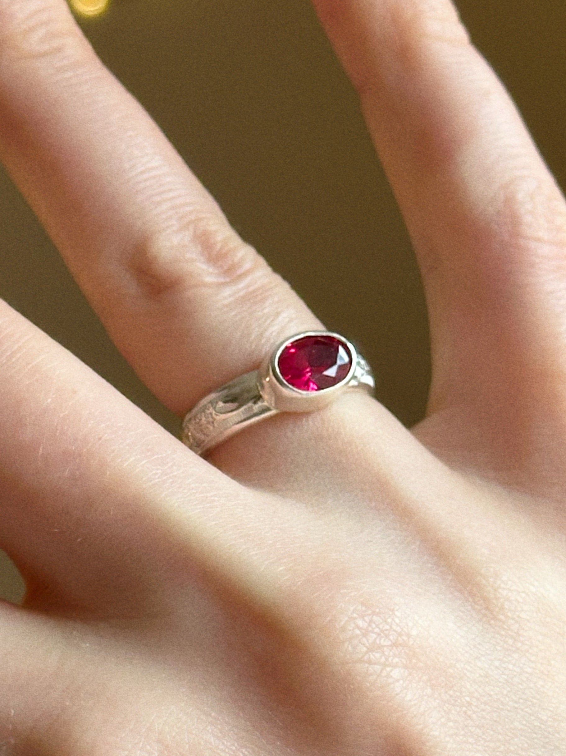 Lab ruby ring *Imperfect*