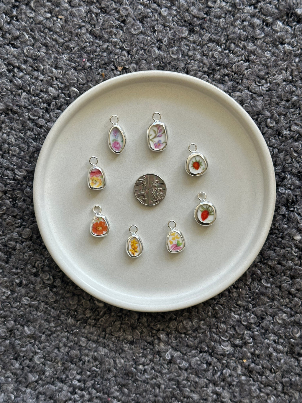 Vintage pottery charm